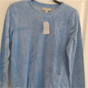 Appleseed Womens Sweater PXL Purple Long Sleeve Round Neck Cotton Blend Pocket